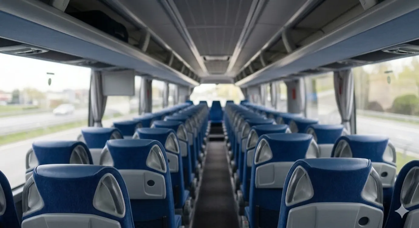 Wnętrze autokaru MamBus